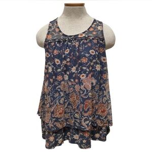 3/$15 Knox Rose Floral Flowy Boho Tank Top, Cottagecore Peasant Fairy Women’s XS